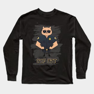 Serious Cat Cop Long Sleeve T-Shirt